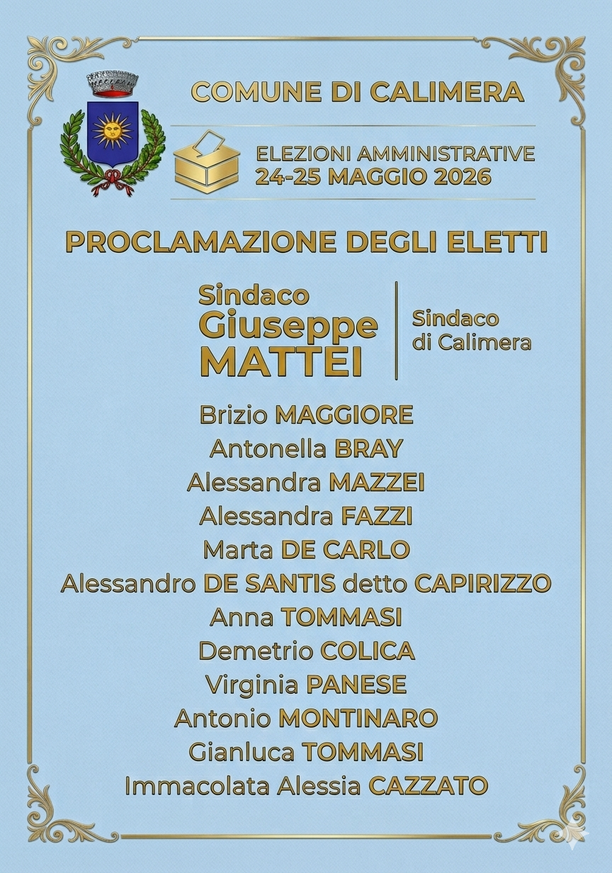 Elenco degli eletti alle amministrative 2026